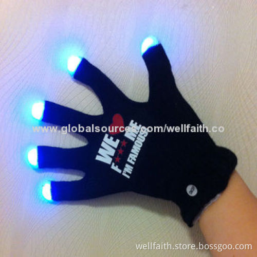 Customized LED Glowing Gloves for Christmas, OEM Bulk Orders Welcomed